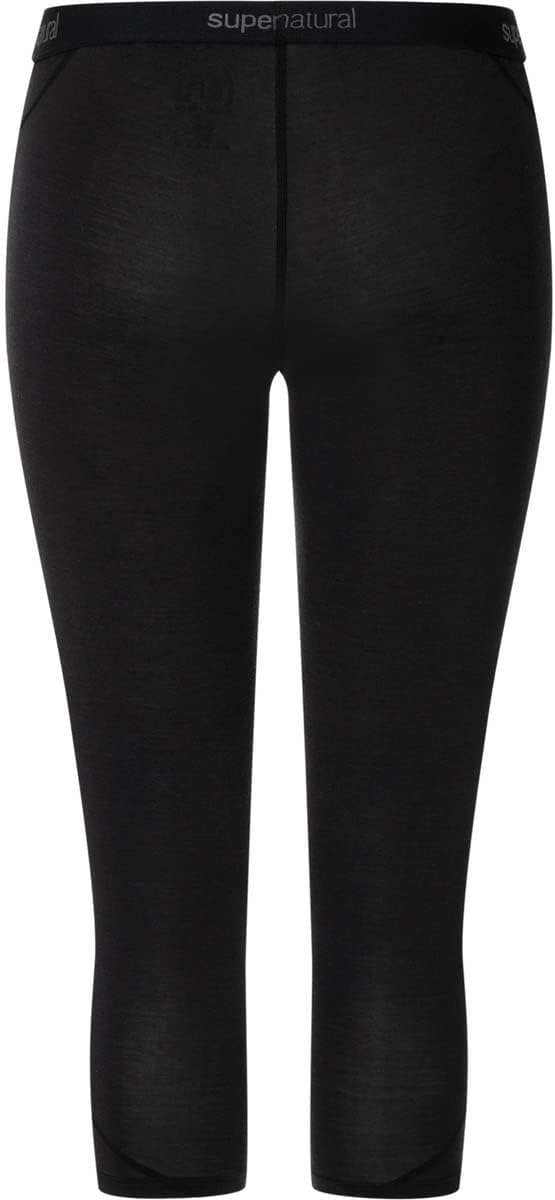 super.natural Damen Funktions-Unterhose, 3/4 Länge, Mit Merinowolle, W BASE 3/4 TIGHT 175 Schwarz (J