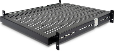 StarTech.com 2 HE Schiebefachboden für Server Rack Montage - Einstellbare Einbautiefe von 51 bis 74