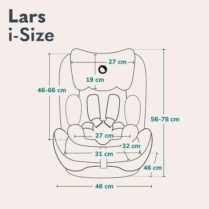 LIONELO LARS i-Size Kinderautositz 100–150 cm, Gruppe 2 3, Seitenschutz 10 Grad, Kopfstützenverstell