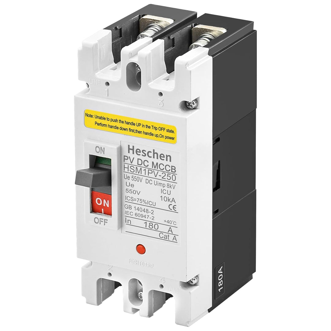 Heschen DC-Leistungsschalter MCCB, HSM1PV-250, 2-polig, DC550V 180A, Photovoltaik-Leistungsschalter,