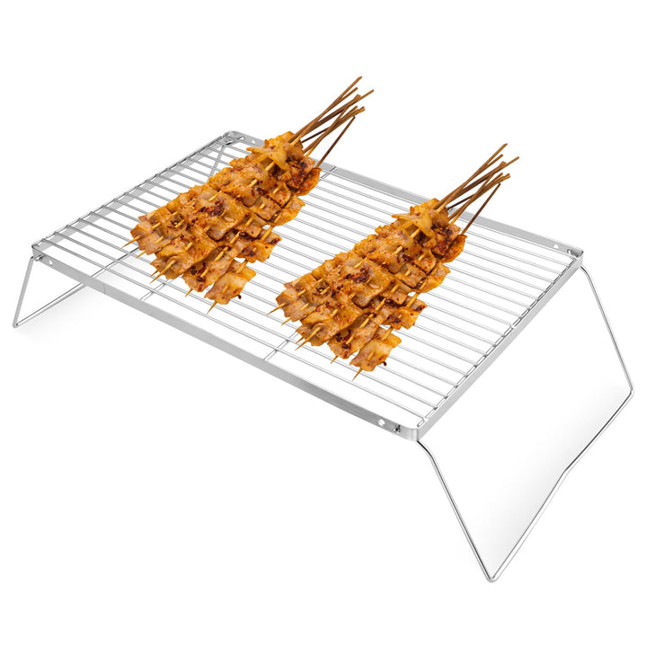 Faltfeuer Grill Gitter, Edelstahl Camping über Feuer Grube Grill mit Verstellbarer Höhe, tragbare Ca