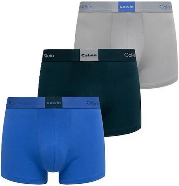 Calvin Klein Herren 3er Pack Boxershorts Trunks Unterwäsche S Multi (Greatest Grey/Ponderosa Pine/Ir