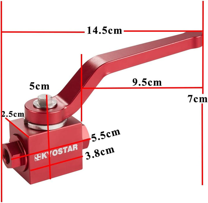 KYOSTAR 1/8" NPT Bremsleitungsschloss Absperrventil Billet Aluminium Rot Rot/Ausflug, Einfarbig (Get
