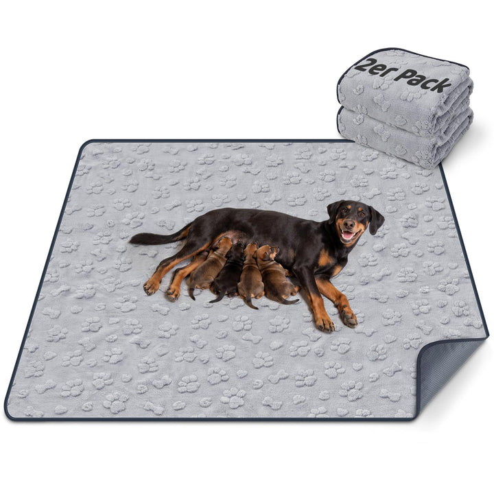 122x122cm Waschbare Welpen Unterlagen 2er-Pack, 4-lagige Saugstarke Auslaufsichere Hunde PIPI Unterl