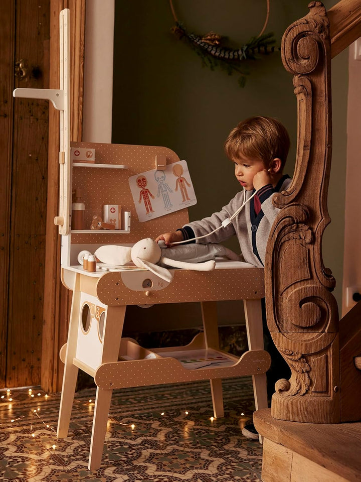 Vertbaudet Kinder Spieltisch,Kinderarztpraxis, Holz FSC® weiss Weiss Einheitsgrösse, Weiss Einheitsg