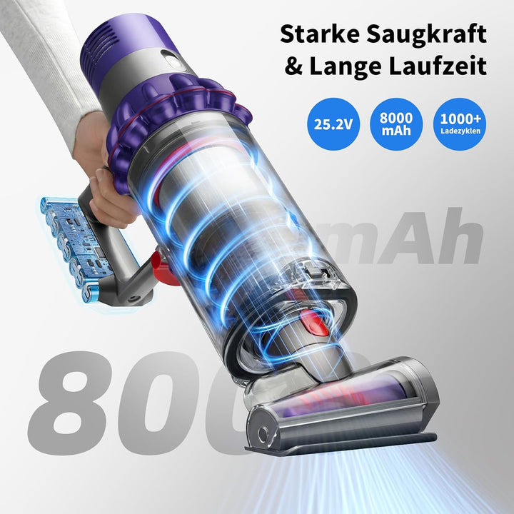 8000mAh für Dyson V10 Akku, Ersatzakku für Dyson V10 SV12, Kompatibel mit V10-Serie Animal Motorhead