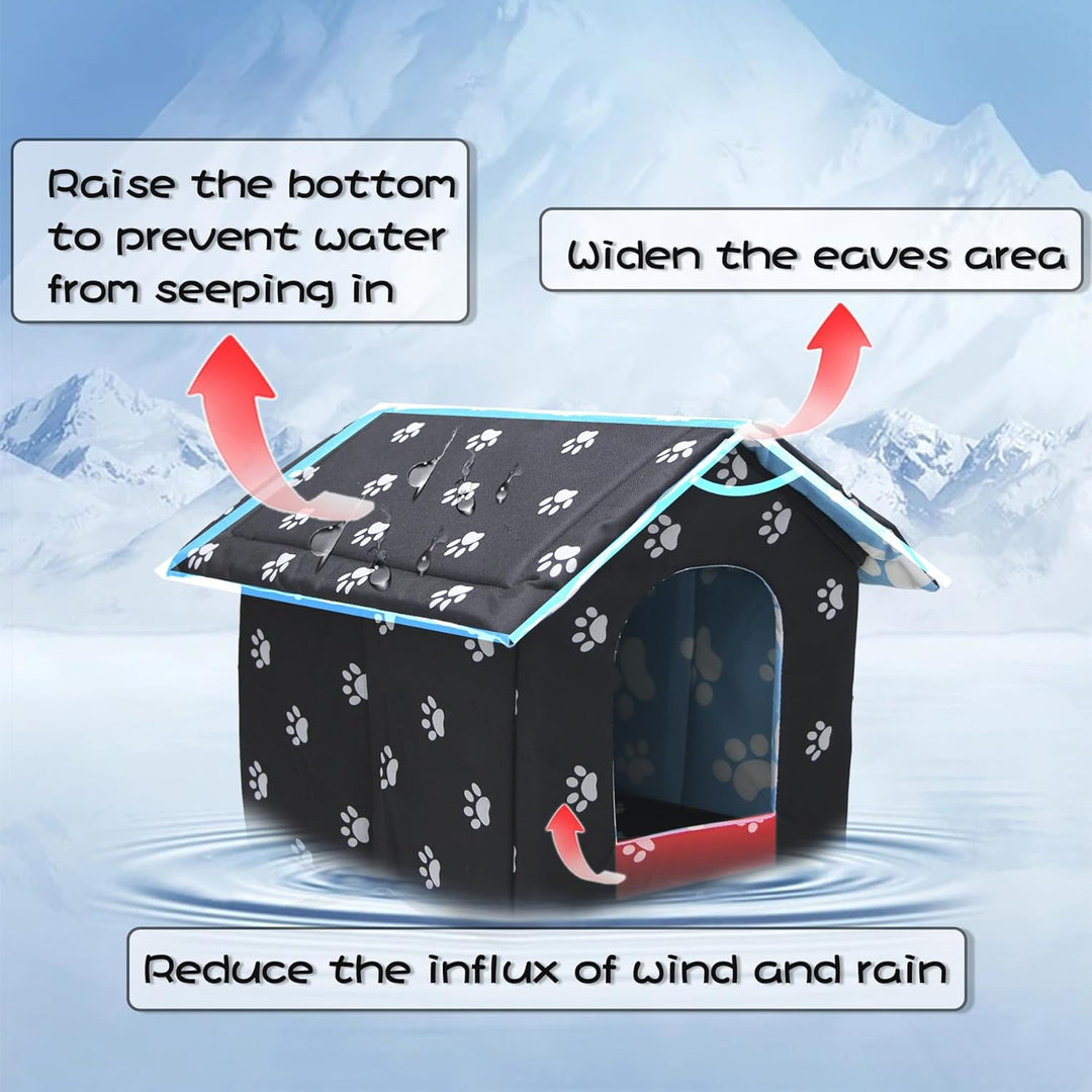 Vinnypet Katzenhaus Für Draussen Winterfest Wasserdicht Und Warm Faltbare Pet Tierheim Für Katzen Mi