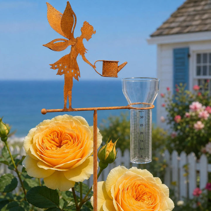 Pommerntraum ® | Regenmesser Niederschlagsmesser Pluviometer Edelrost Wetterstation Gartendeko Garte