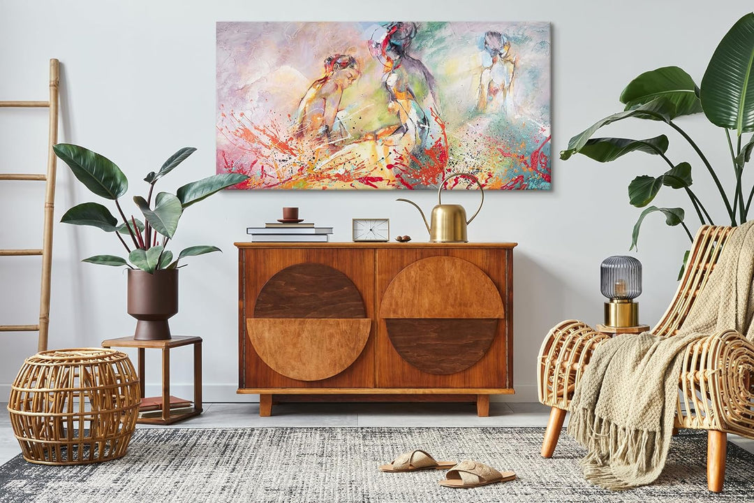 YS-Art Abstrakt Stil Acryl Gemälde auf Leinwand Heisser Sommer handgemalt Wandbilder Wohnzimmer mode