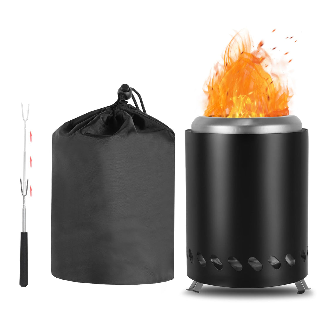 Outdoor Edelstahl Camping Tragbare Feuerstelle Betrieben mit Pellets oder Holz mit Reisetasche Für d