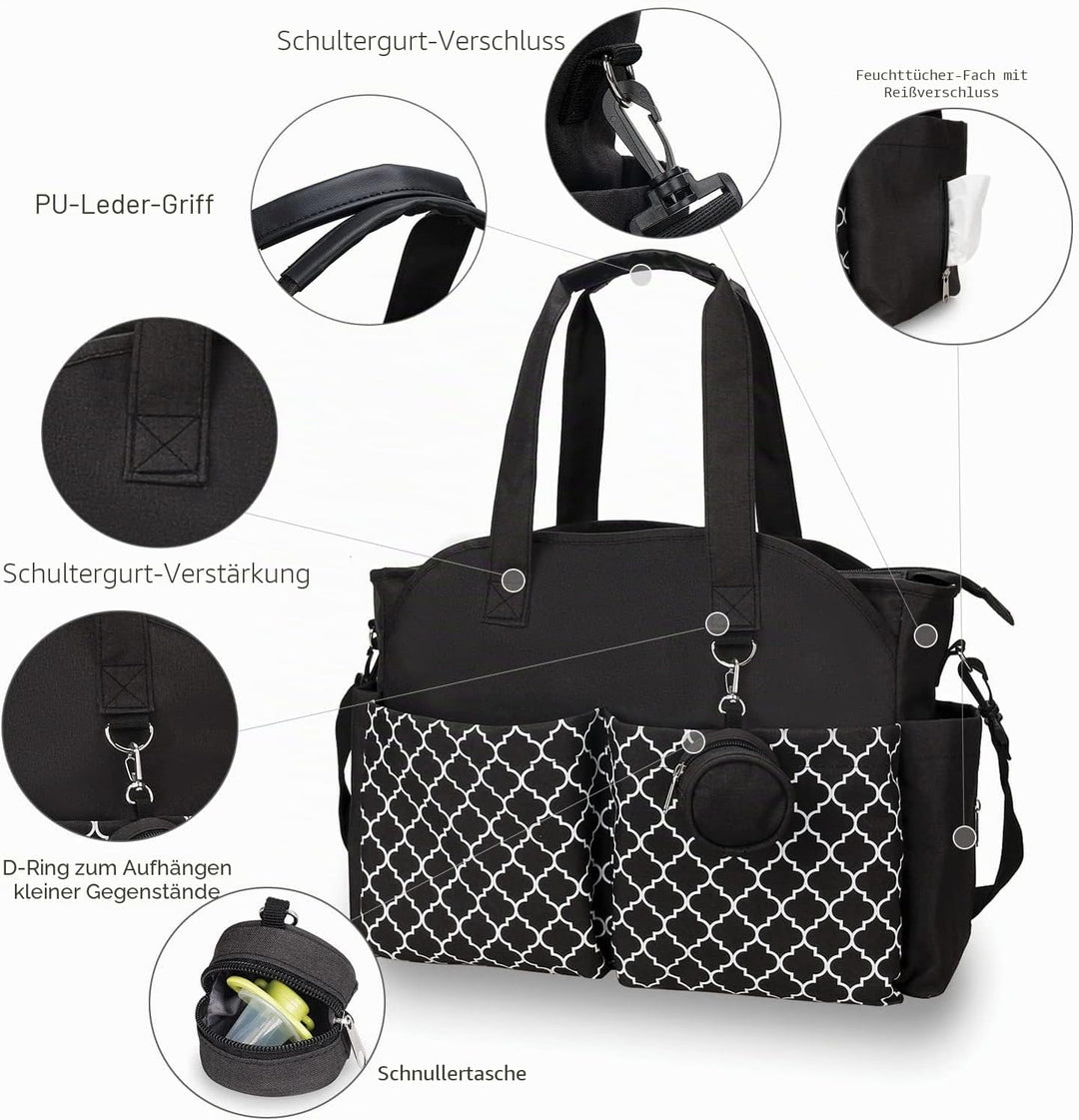 Wickeltasche Tote Baby Wickeltasche Grosse Babytaschen für Mama mit Wickelstation Multifunktions Rei