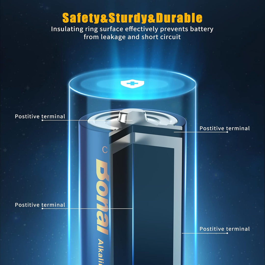 BONAI Longlife C Baby Batterien Alkaline 1,5V (14er-Pack) 7000mAh Hohe Kapazität Babyzellen Typ C-Al