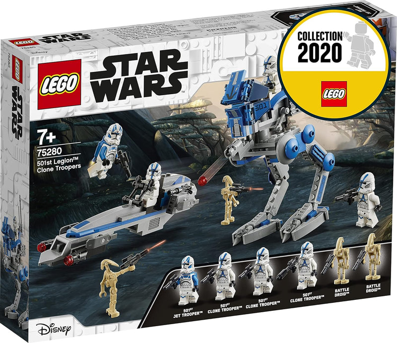 LEGO 75280 Star Wars Clone Troopers der 501. Legion, Bauset mit Kampfdroiden und at-RT Walker Single