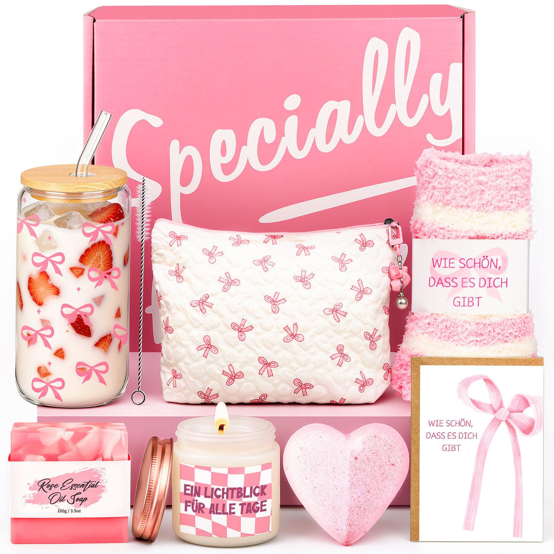 Geschenke für Frauen, Rosa Kleine Aufmerksamkeit für Freundin, Liebevolles Geschenkset für Geburtsta
