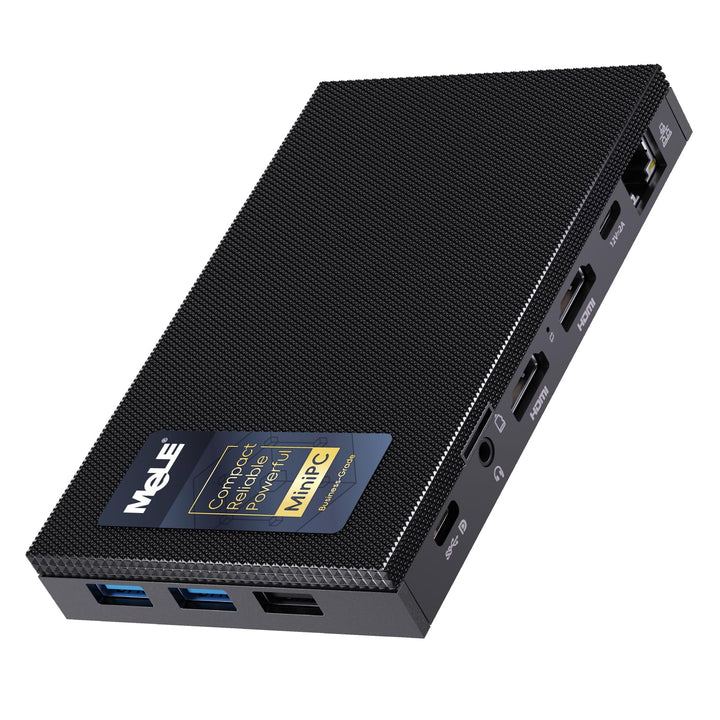 MeLE Mini PC Quieter 4C lüfterloser PC, N100 8GB RAM 128GB ROM, Win11 Pro, Vollfunktionsfähiges USB-