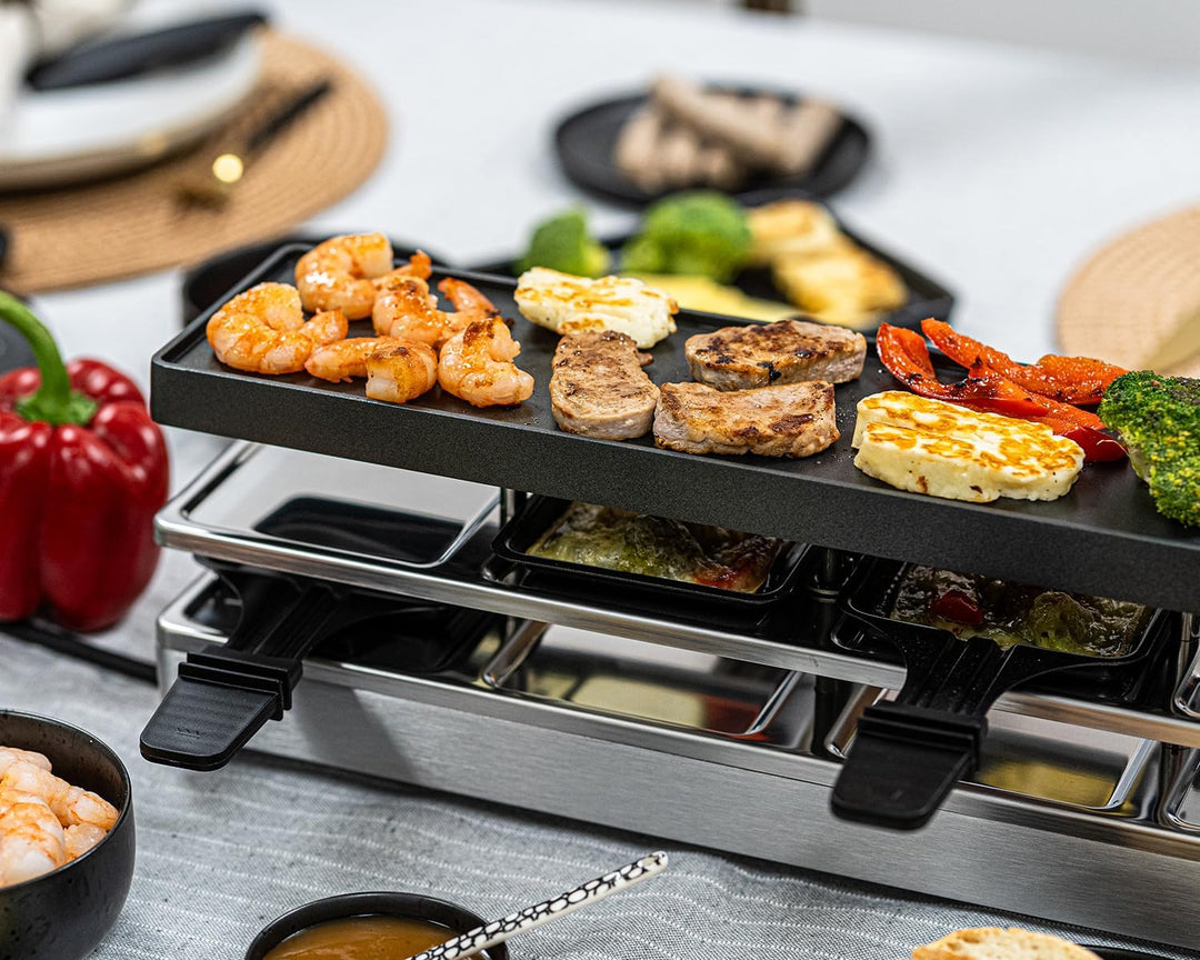 ROMMELSBACHER RC 800 Raclette-Grill fun for 4 (Tischgrill, für 4 Personen, erweiterbar, Parkdeck, Al