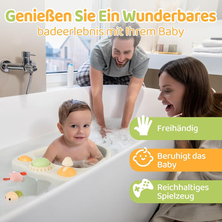Baby Badesitz ab 6 Monate, Badewannensitz mit 4-starken Saugnäpfen, Rutschfester Badesitz Baby mit S