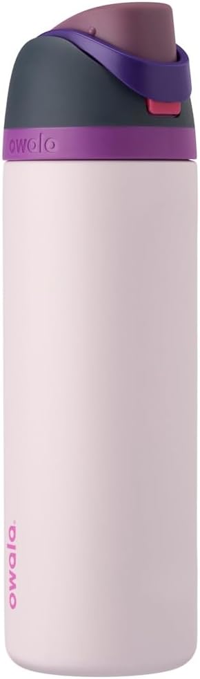 OWALA FreeSip Isolierte Edelstahl Trinkflasche mit Strohhalm, 710 ml – BPA-frei, optimal für Sport,