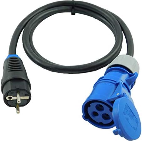 NWP Adapter SET 2-teilig 3-Pol CEE Stecker Kupplung auf Schuko Stecker Kupplung 230V 16A - 1,5m Ansc