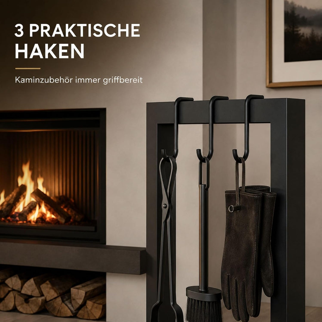 SCHMIDT security tools Kaminholzregal 77 x 30 x 76 cm Brennholzregal aus Stahl Schwarz Kaminholzstän