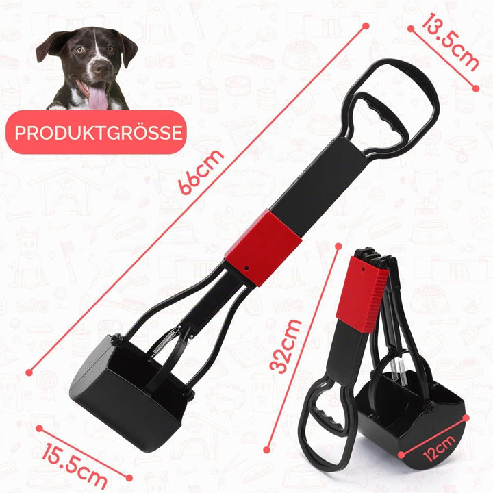 Nobleza Pooper Scooper Faltbar Hundekotschaufel mit Einfach Nutzbarem Hebel und Hochdruck Feder Hund
