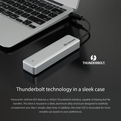 Transcend 960GB Highspeed JetDrive Thunderbolt PCIe™ Gen3 x4 Portable SSD Speichererweiterung für Ma