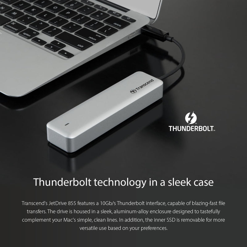 Transcend 960GB Highspeed JetDrive Thunderbolt PCIe™ Gen3 x4 Portable SSD Speichererweiterung für Ma