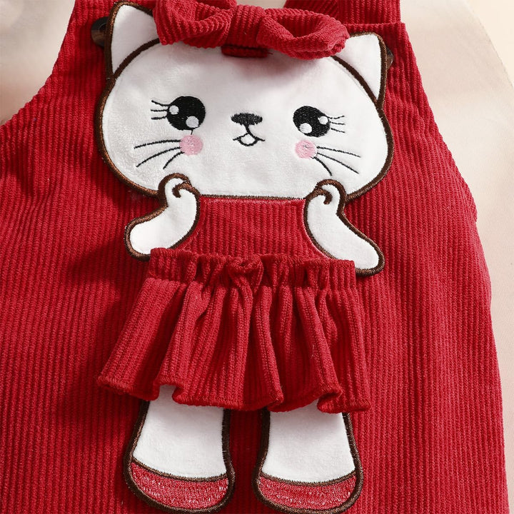 Baby Mädchen Kleidung Outfits Herbst Winter Niedlich Liebe Druck Strampler Cartoon Bär Overalls Hose