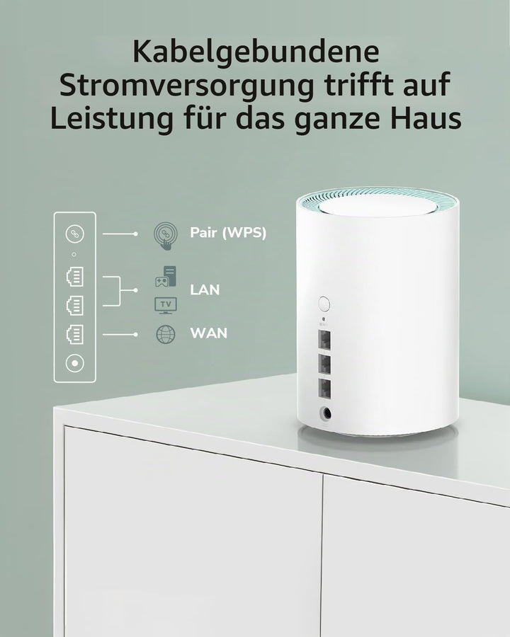 Cudy Dualband AX1500 WiFi 6 Mesh-WLAN-System, ersetzt Router und Extender, deckt bis zu 230 m², 3 Gi