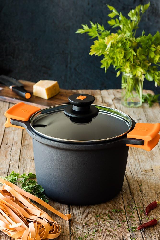 druckgegossenem Aluminium mit Deckel aus Glas orange 11.1 Effizienz anti-adhésif-ø 28 cm 28 cm, 28 c