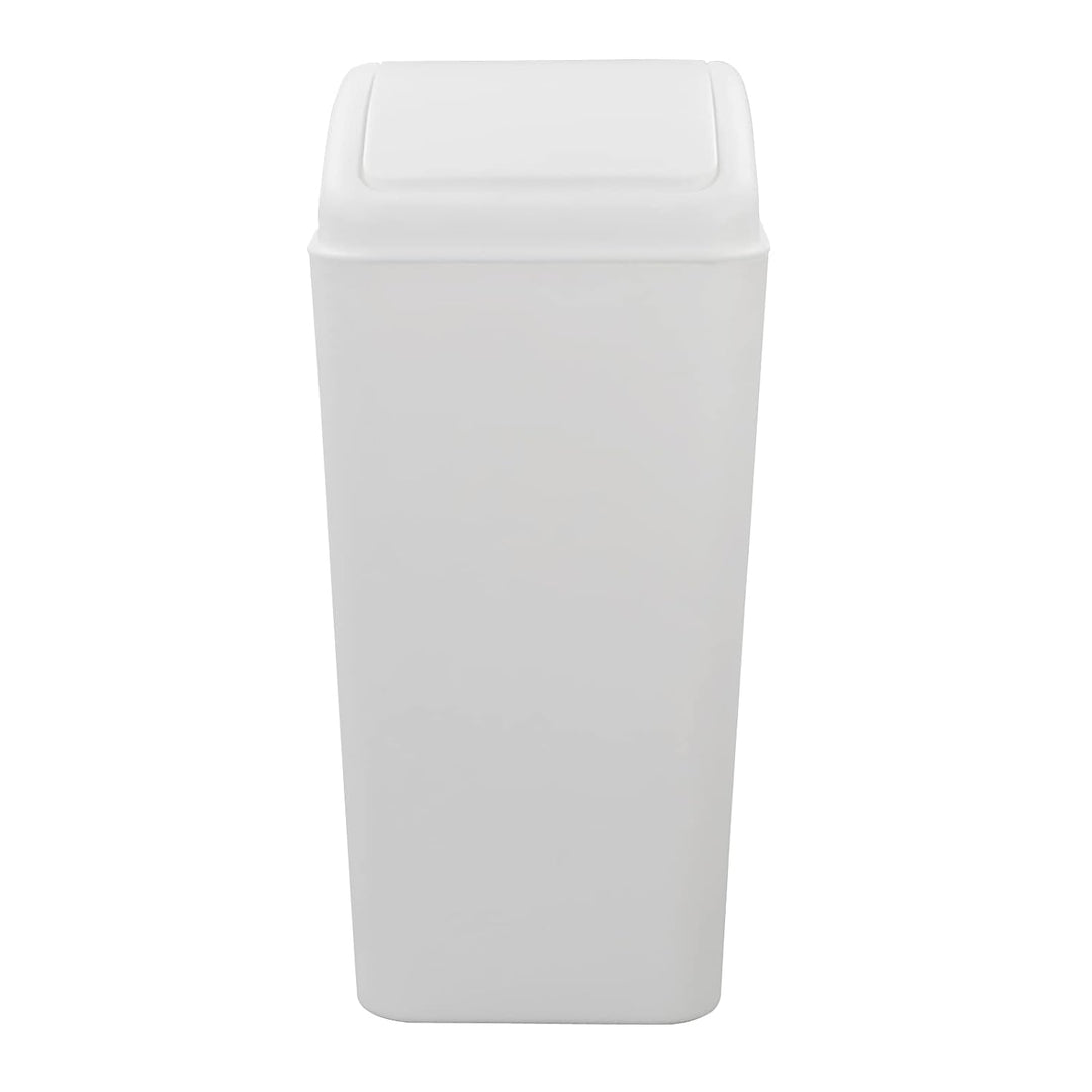 15 L Kleiner Mülleimer mit Deckel, Mülleimer mit Schwingdeckel, Weiss, Weiss