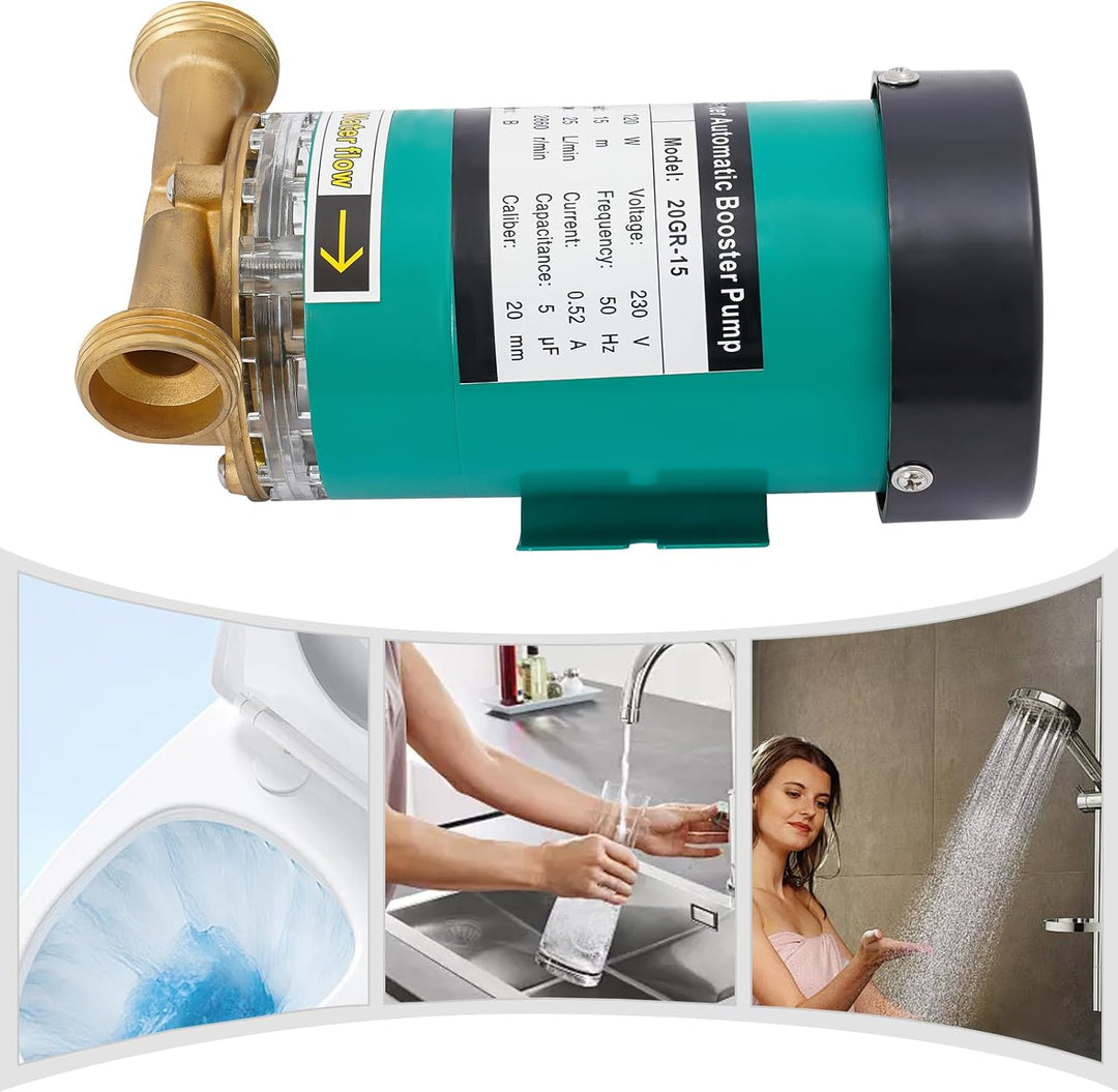 120W Druckerhöhungspumpe Kreiselpumpe 25L/min Umwälzpumpe Heizung, Automatische Start-/Abschaltpumpe