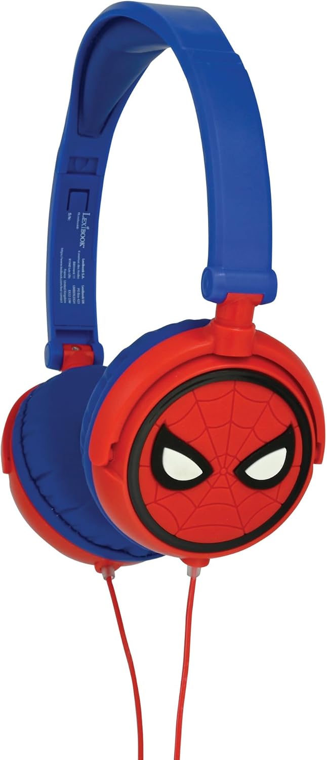Lexibook, Spider-Man, Stereo-Kopfhörer, kindersichere Lautstärke, faltbar und einstellbar, rot/blau,