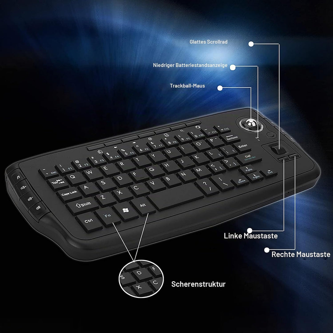 E30 2,4 GHz Kabellose Tastatur mit Trackball Maus Scrollrad Fernbedienung für Android TV Box Smart T