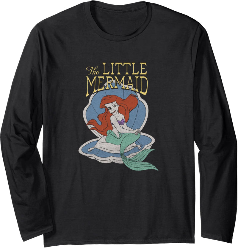 Disney The Little Mermaid Ariel Shell Logo Portrait Langarmshirt