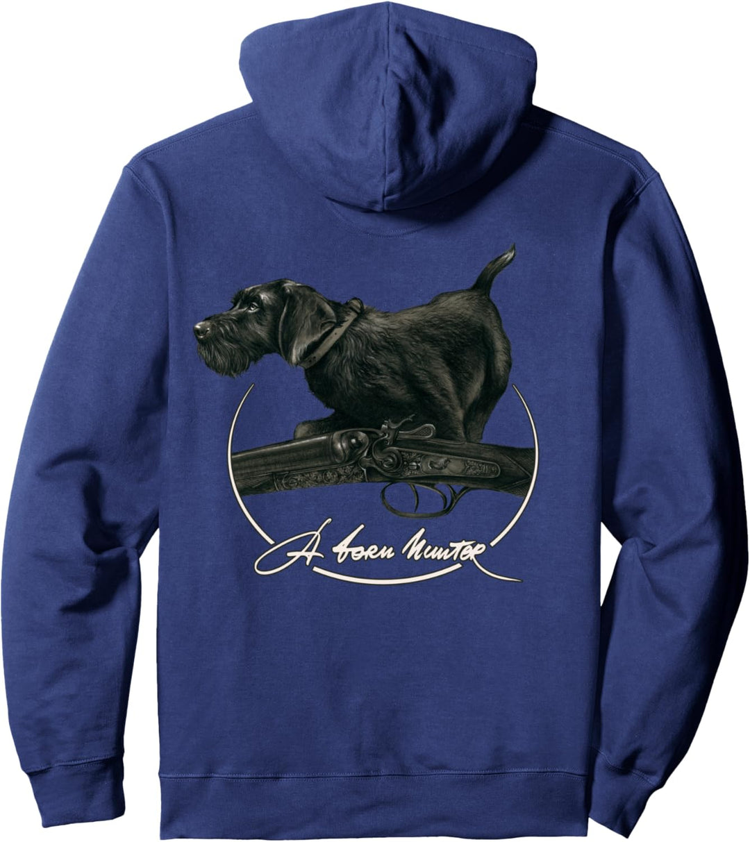 Deutsch Drahthaar "A Born Hunter" Back Pullover Hoodie