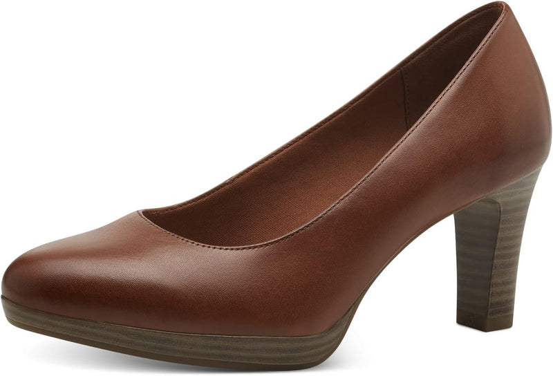 Tamaris Damen Klassische Pumps, Frauen Absatzschuhe,TOUCHit-Fussbett 36 EU Braun Cognac, 36 EU Braun