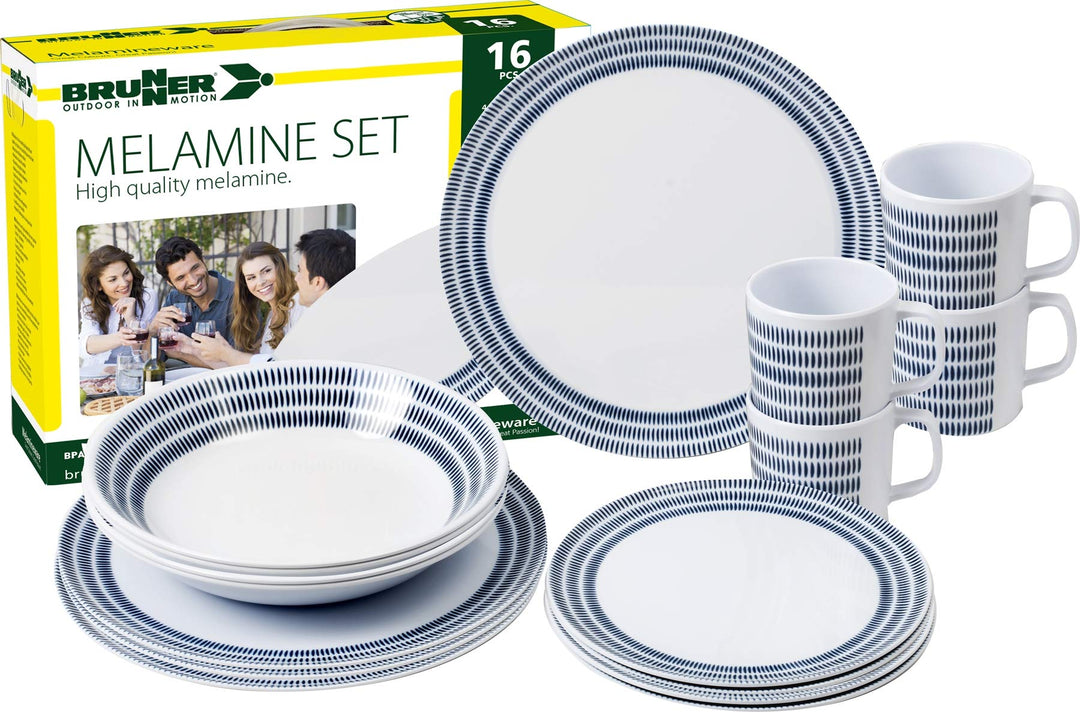 BRUNNER 0830160N.C6T Geschirr-Set, 16-teilig, BlueBAY, 4-teilig