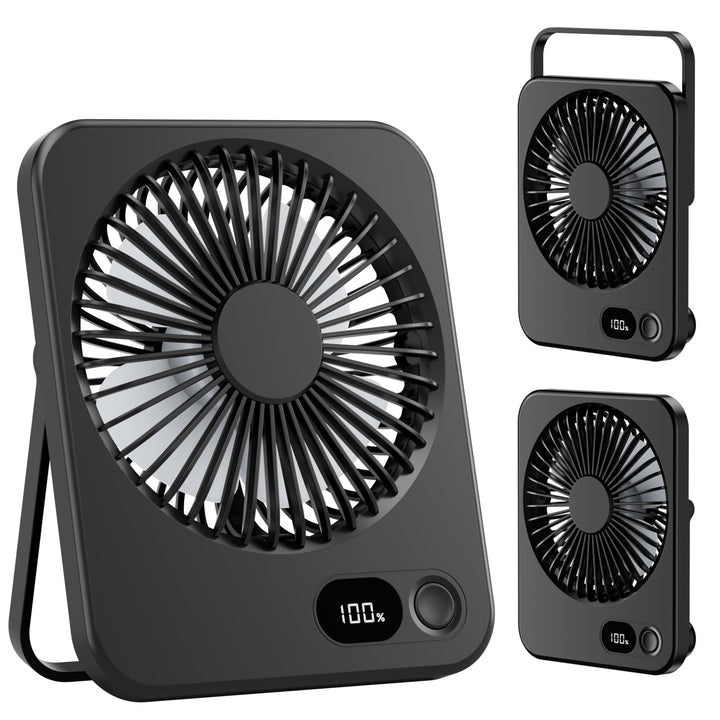 Klein Tischventilator USB Leise Ventilator Akku 3600mAh 5 Geschwindigkeiten 180°Einstellbar Tragbare