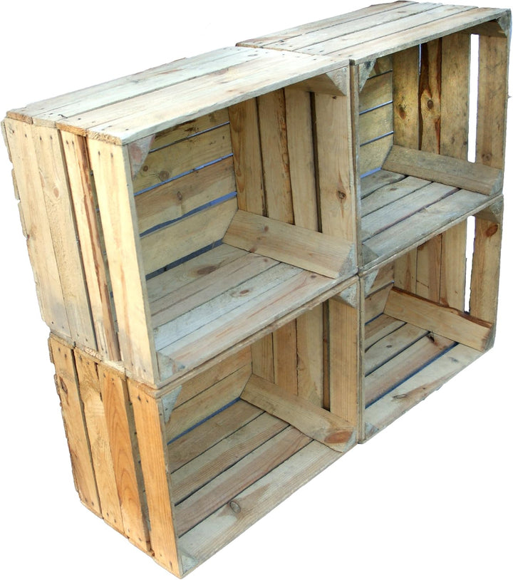 4er set massive Obstkiste Apfelkiste Weinkiste aus dem Alten Land +++ 49 x 42 x 31 cm (GEBRAUCHT NAT