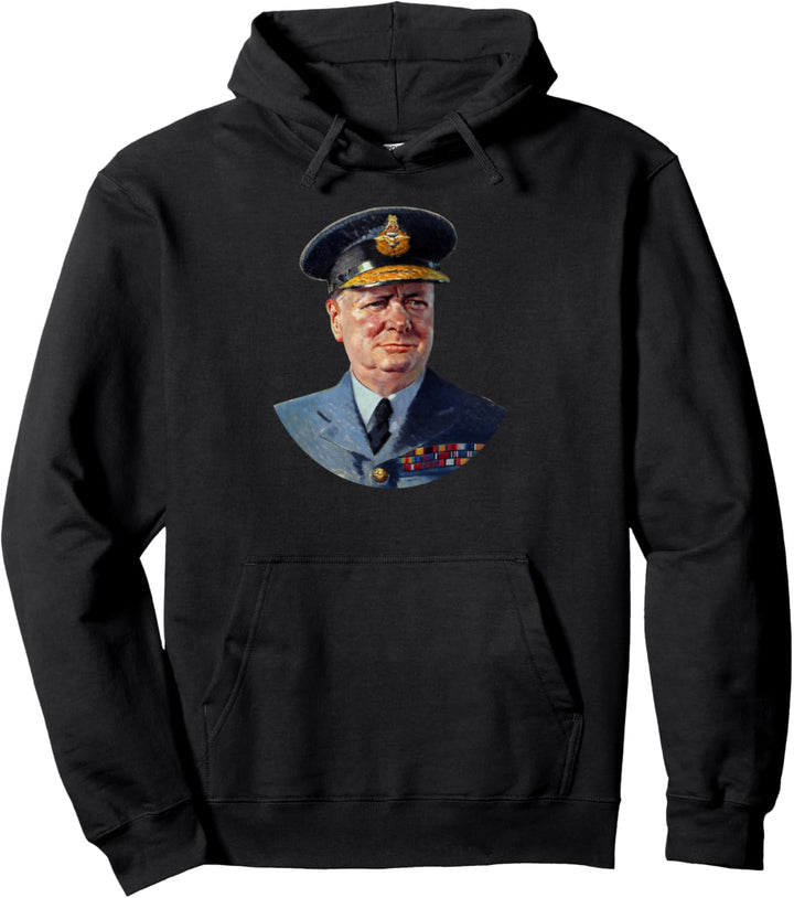 Winston Churchill In Uniform Pullover Hoodie