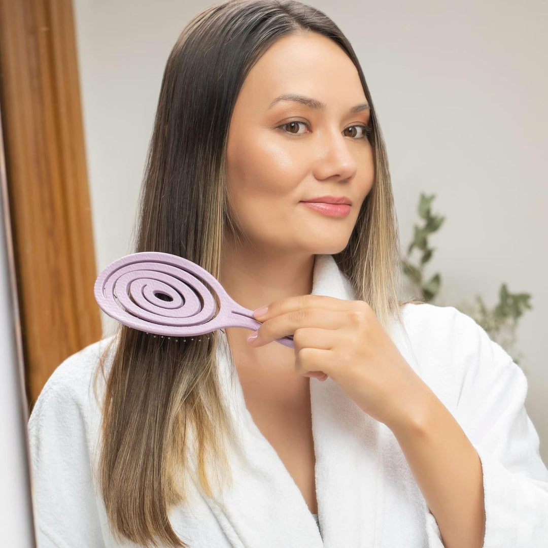 Ninabella Bio Haarbürste ohne Ziepen für Damen, Herren & Kinder - Entwirrbürste auch für Locken & La