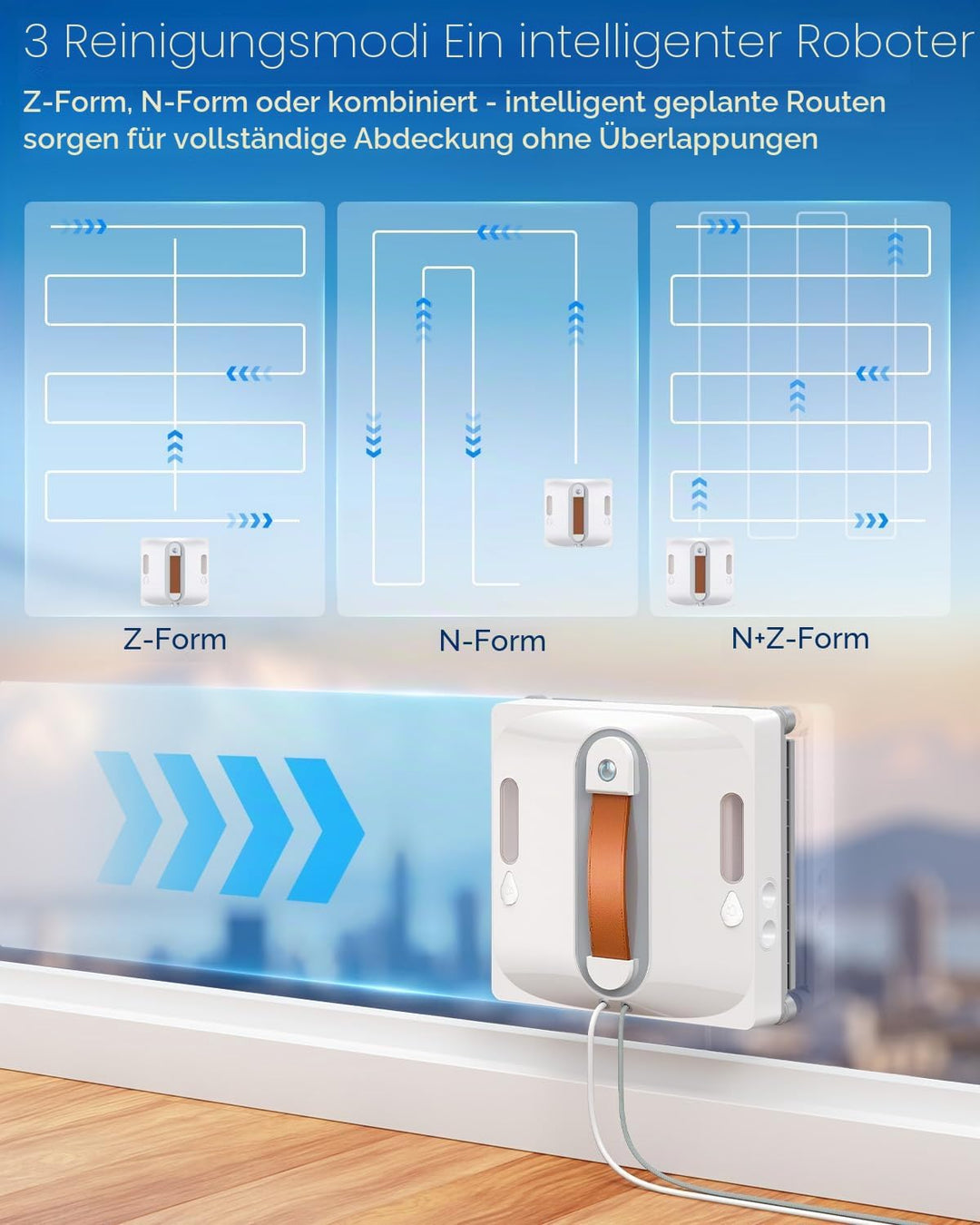 Lubluelu Auto Window Cleaning Robot, Upgraded 4 Water Spray &amp; 8-Layer Safety Protection System,Sucti