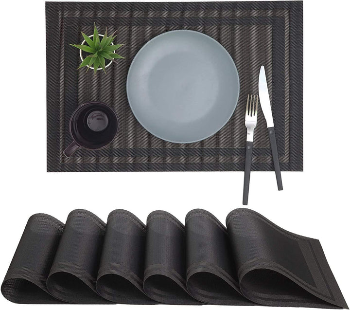 Eageroo PVC Platzsets(6er + Tischläufer),Platzdeckchen Tischsets Tischmatte Abwaschbar Abgrifffeste