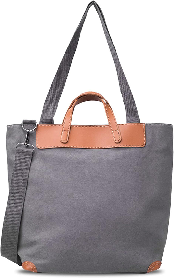 FANDARE Leichte Handtaschen Leinwand gross Schultertasche Damen Umhängetasche für 12.9 Zoll Laptopta