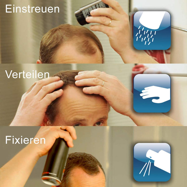 COVER HAIR - Starter Set aus 30g Streuhaar in Dunkelbraun und Fixierspray, 100ml - zur sekundenschne