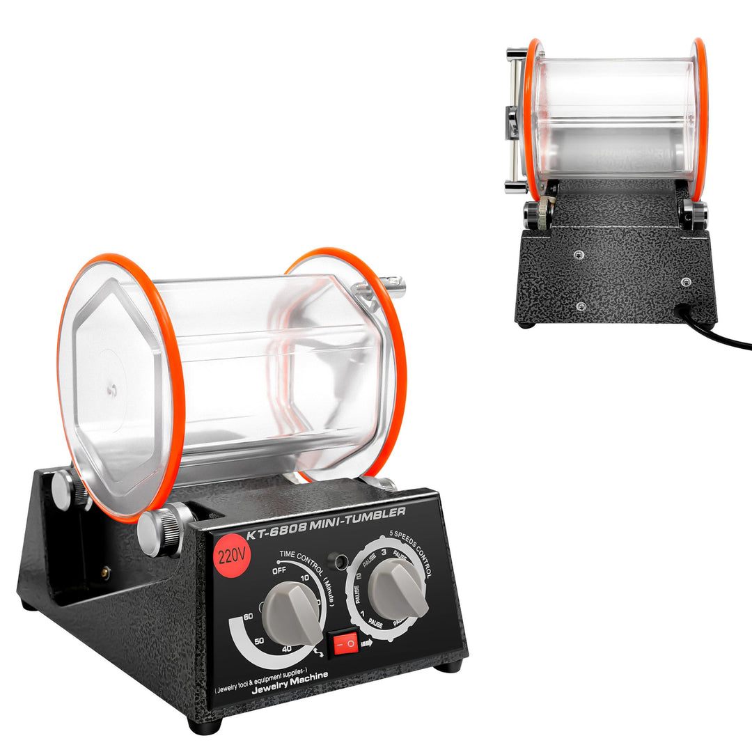 Poliermaschine 3KG 220V | Poliertrommel Kugelmühle mit 60W Motor & Timer | 5-stufige Drehzahlregelun