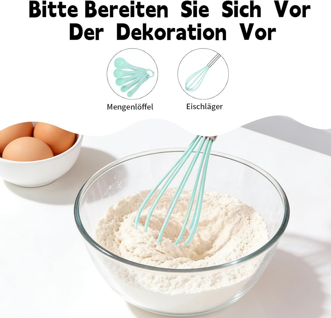 Torten ZubehöR, 137 StüCk Backen ZubehöR, Wiederverwendbar Tortenplatte Drehbar, Rostfreier Stahl Ba