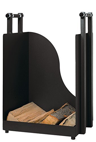 MS Beschläge® Holzkorb Holzwiege aus Metall schwarz beschichtet mit Rollen