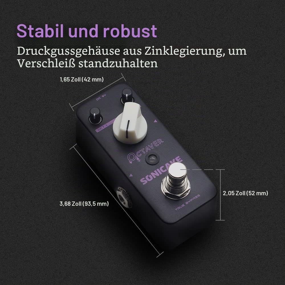 SONICAKE Octave Guitar Pedal Octave Gitarren Bass Effektpedal Analog Classic Octaver True Bypass, Oc